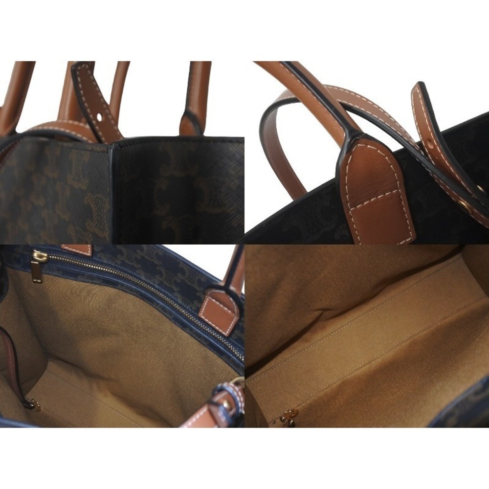 Celine Cabas Triomphe Canvas Vertical Tote Bag - Picture 7 of 8